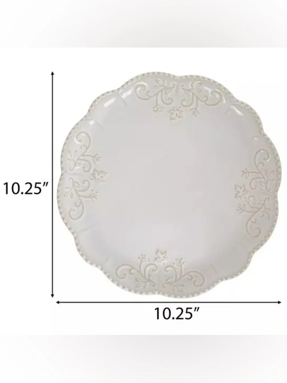 Embossed Scalloped Dinner Plates